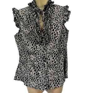 Susie Rose Size  XXL 19 Animal Print Blouse Ruffled